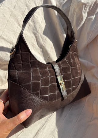Janelle leather bag - Chocolate-The Style Attic