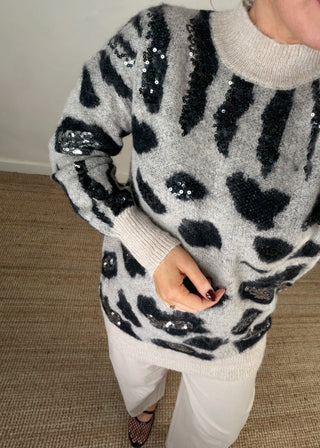 Jaqui leopard sequin knit-The Style Attic