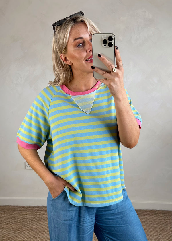 Jasmine contrast striped Tee - one-The Style Attic