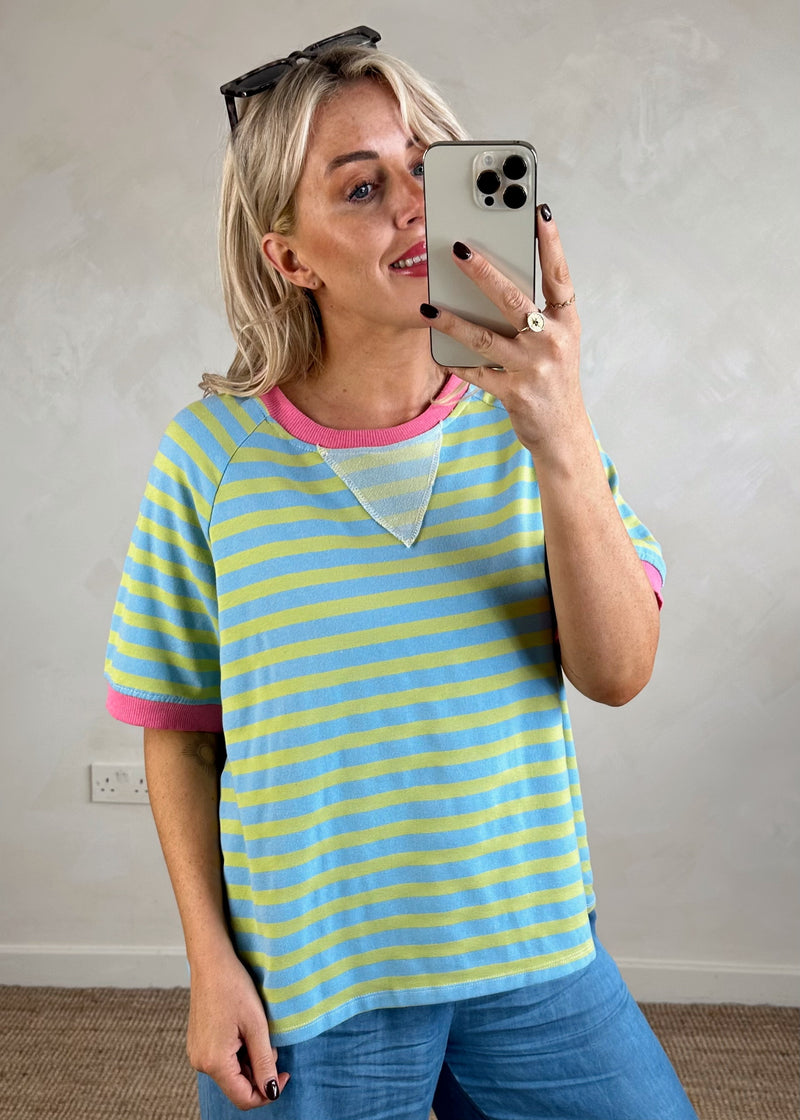 Jasmine contrast striped Tee - one-The Style Attic