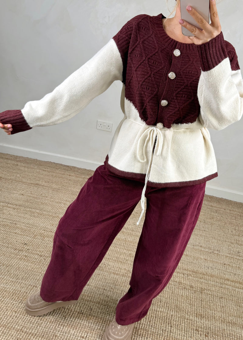 Jersey tie waist knit-The Style Attic