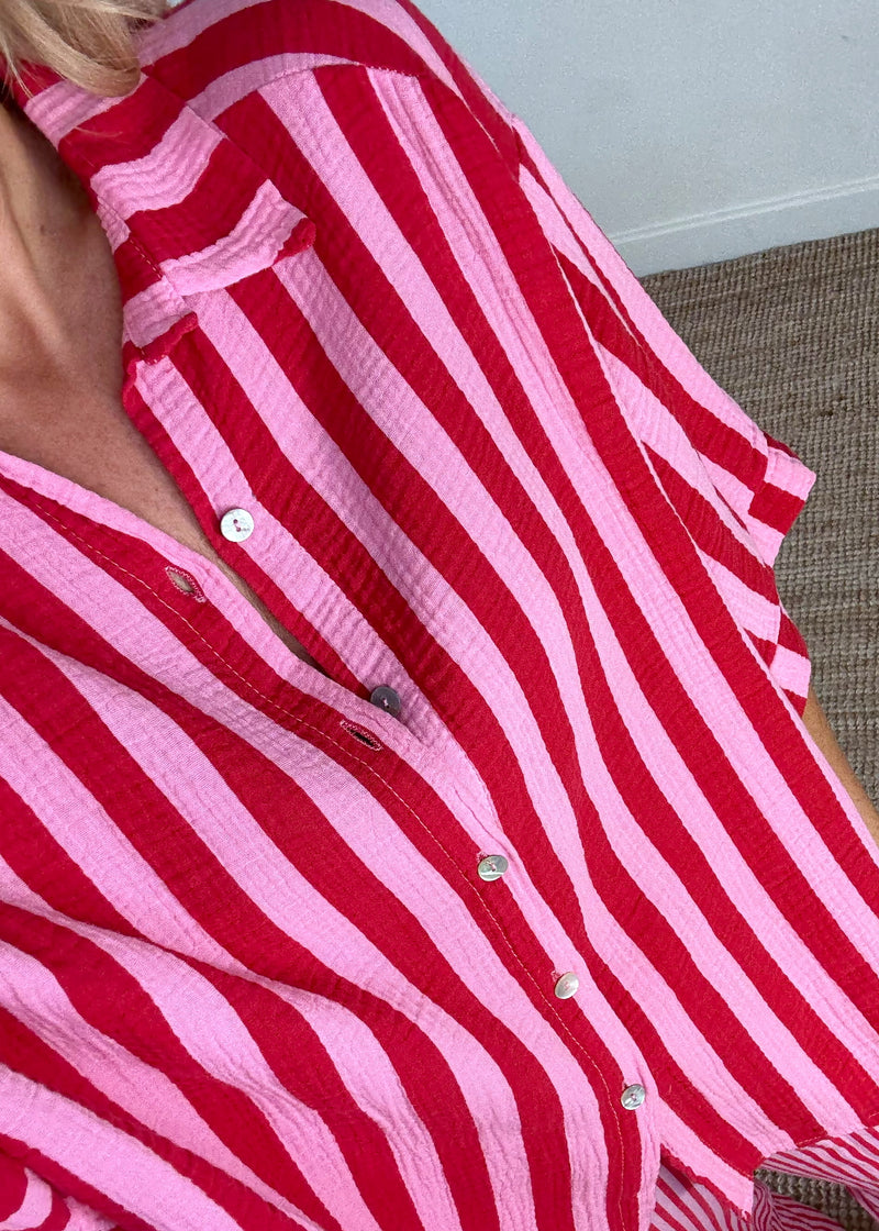Jesse striped cheesecloth shirt - one-The Style Attic