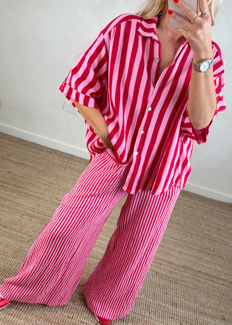 Jesse striped cheesecloth shirt - one-The Style Attic
