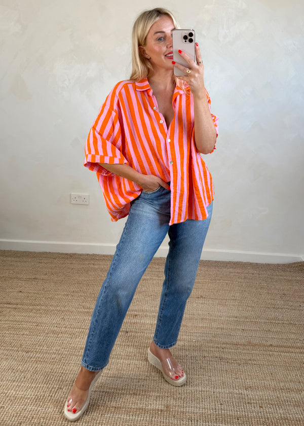Jesse striped cheesecloth shirt - three-The Style Attic