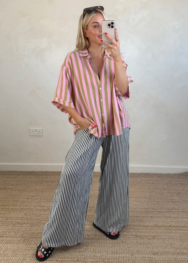 Jesse striped cheesecloth shirt - two-The Style Attic