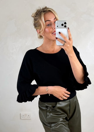 Jessie frill knit - Black-The Style Attic