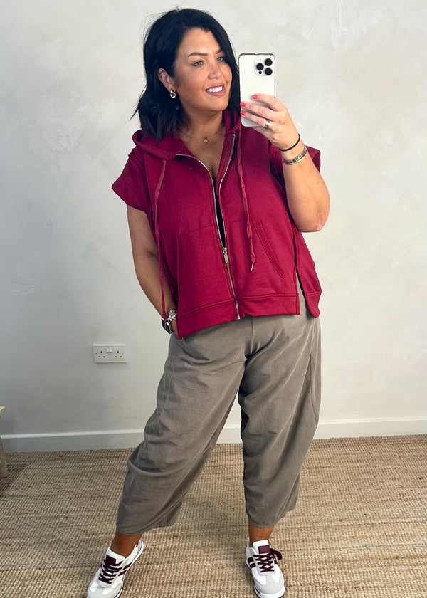 Joey loopback hoodie - Merlot-The Style Attic