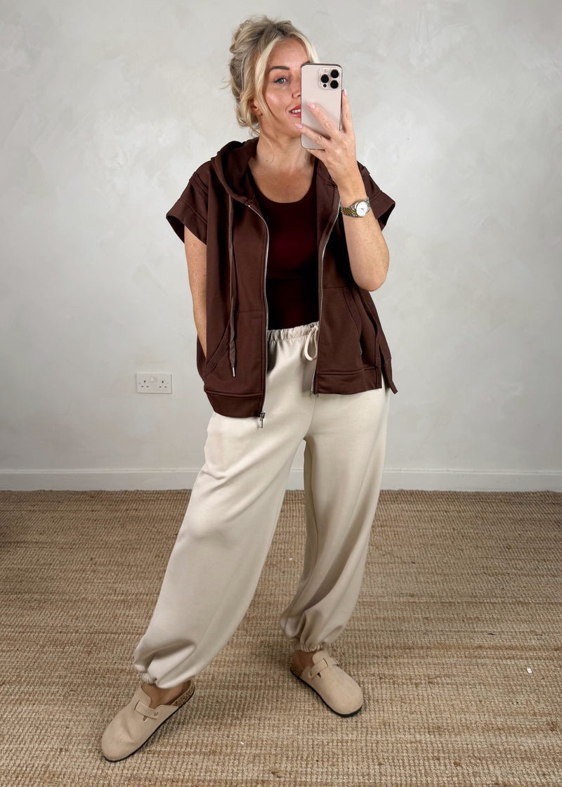 Joey loopback hoodie - chocolate-The Style Attic
