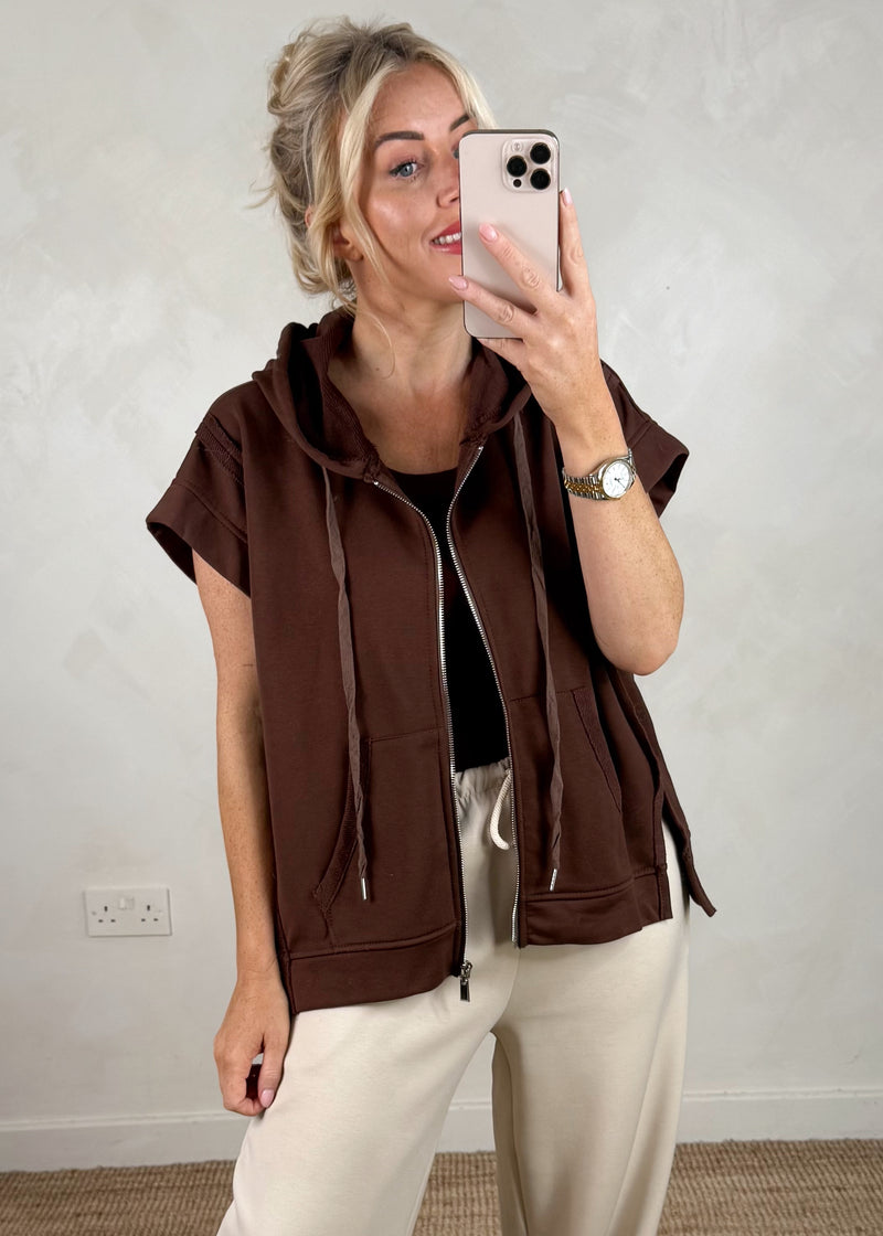 Joey loopback hoodie - chocolate-The Style Attic