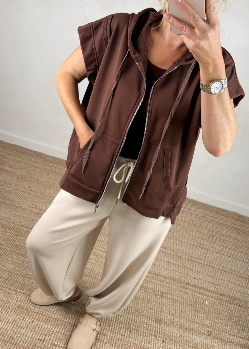 Joey loopback hoodie - chocolate-The Style Attic