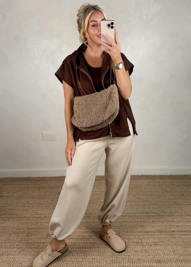 Joey loopback hoodie - chocolate-The Style Attic