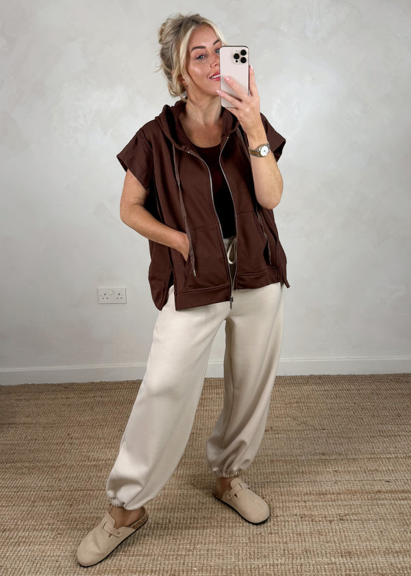 Joey loopback hoodie - chocolate-The Style Attic