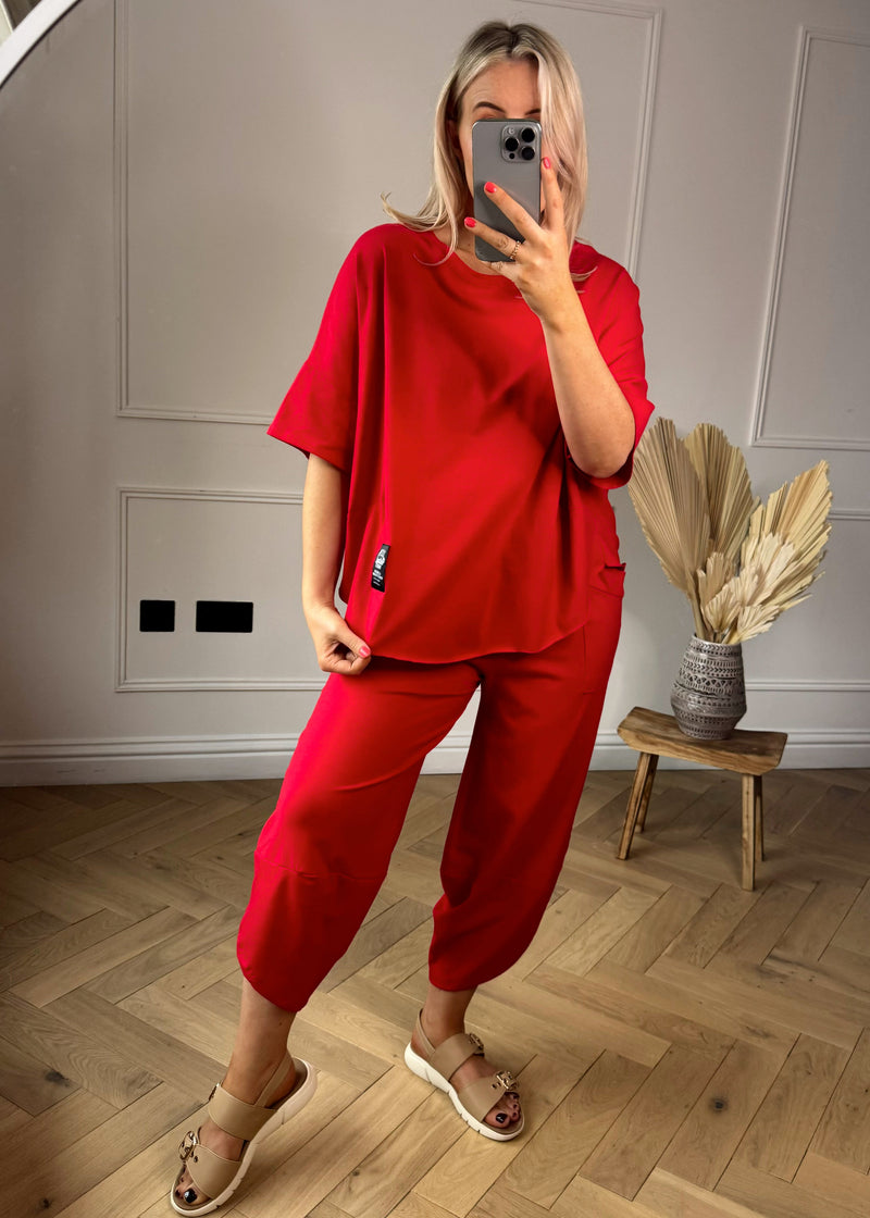 Jonas jogger co-ord - red-The Style Attic