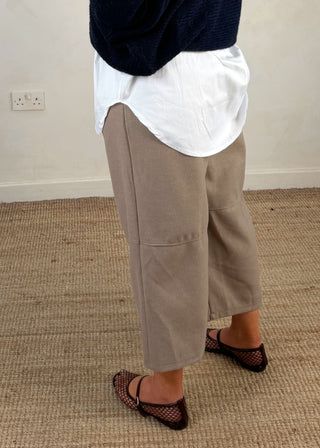 Josie barrel leg trouser - Mocha-The Style Attic