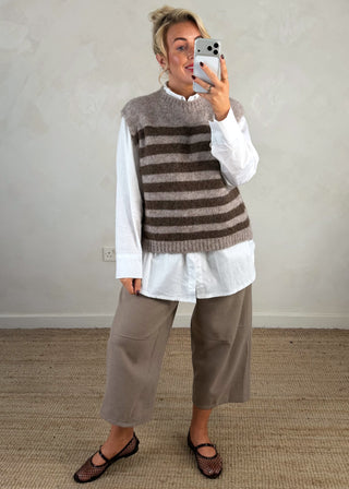 Josie barrel leg trouser - Mocha-The Style Attic