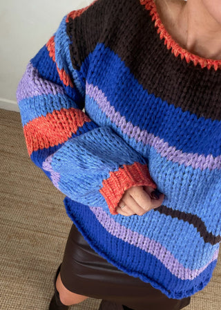 Joy chunky knit - Blue-The Style Attic