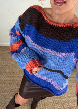 Joy chunky knit - Blue-The Style Attic