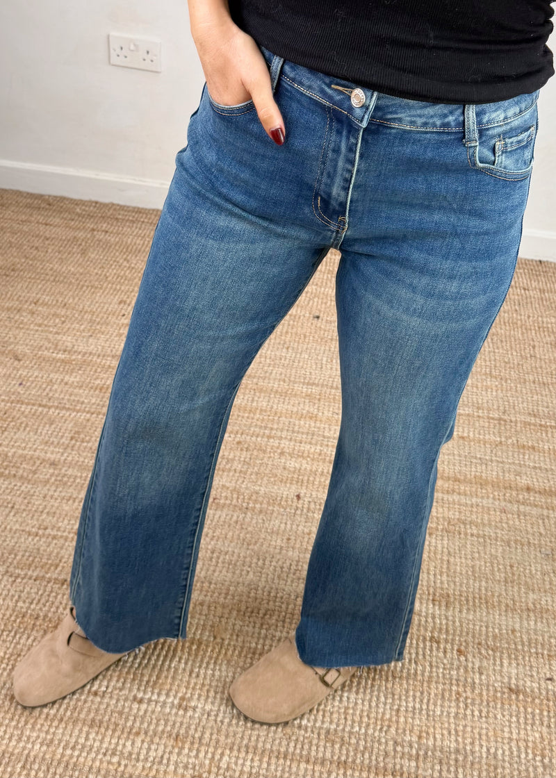 Kasia jeans - mid blue-The Style Attic