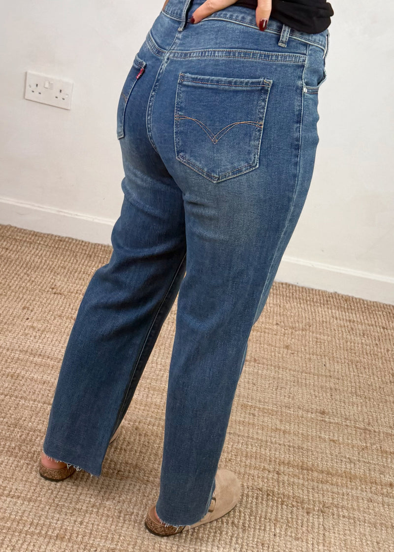Kasia jeans - mid blue-The Style Attic