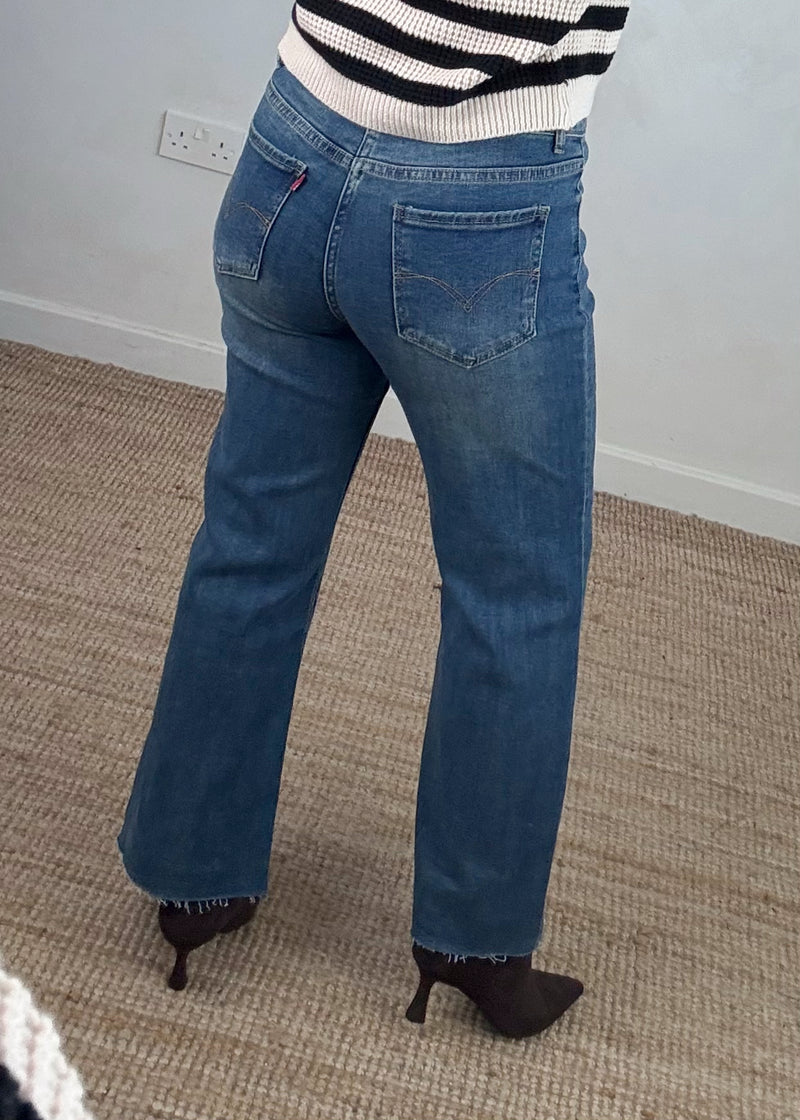 Kasia jeans - mid blue-The Style Attic