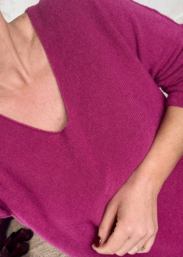 Kate knit - magenta-The Style Attic