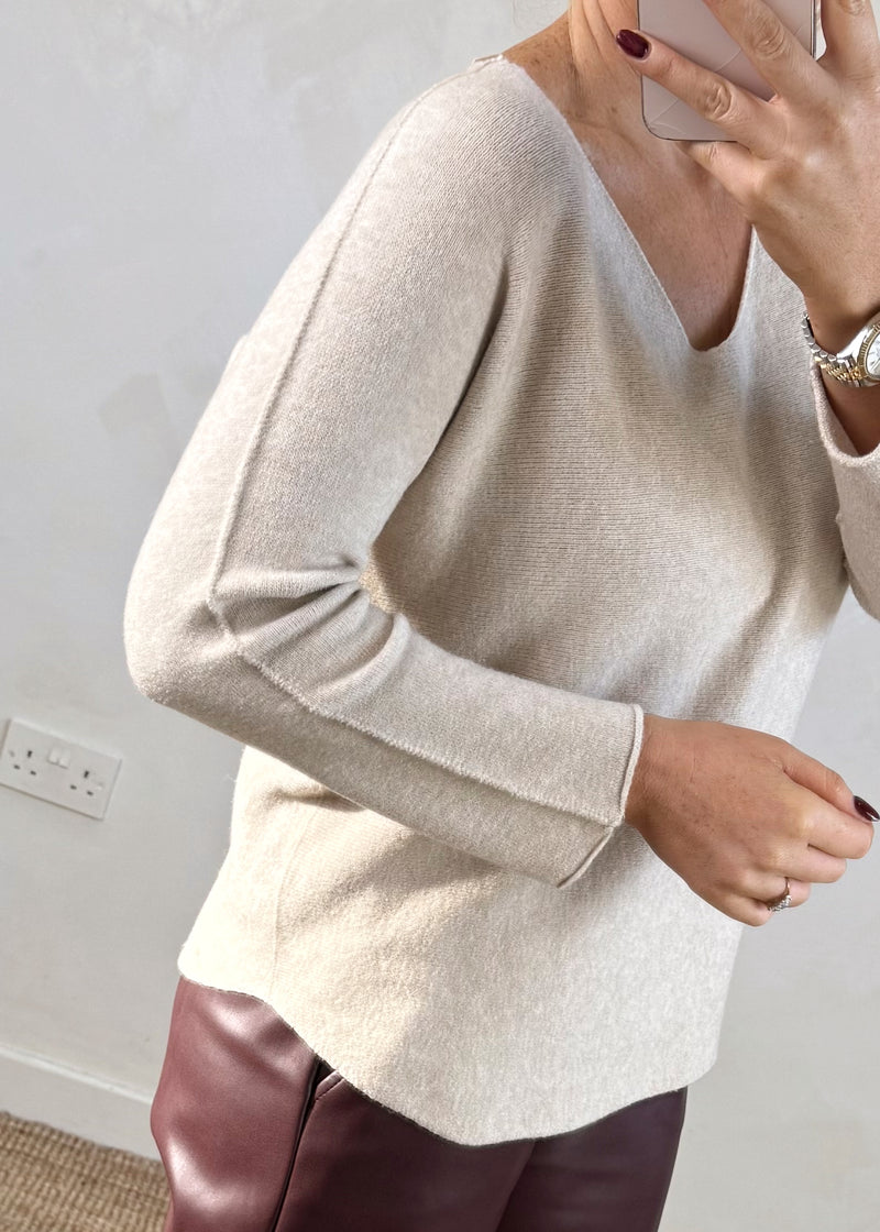 Kate knit - oatmeal-The Style Attic