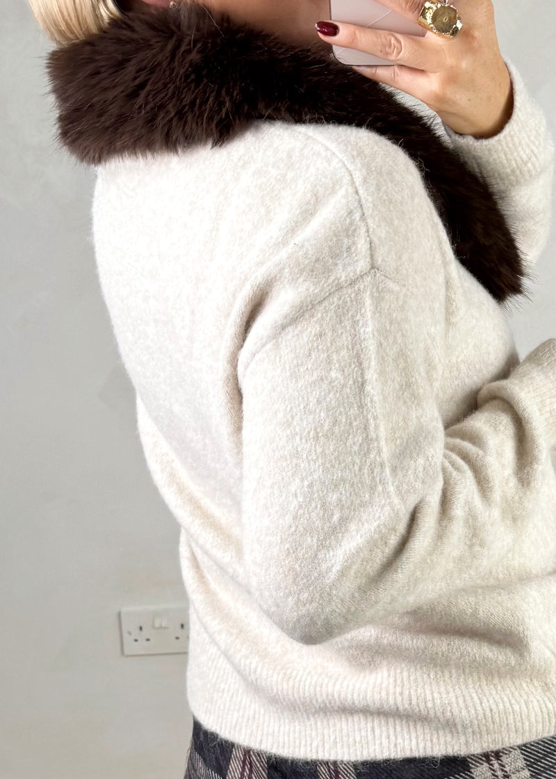 Katya fur collar knit-The Style Attic