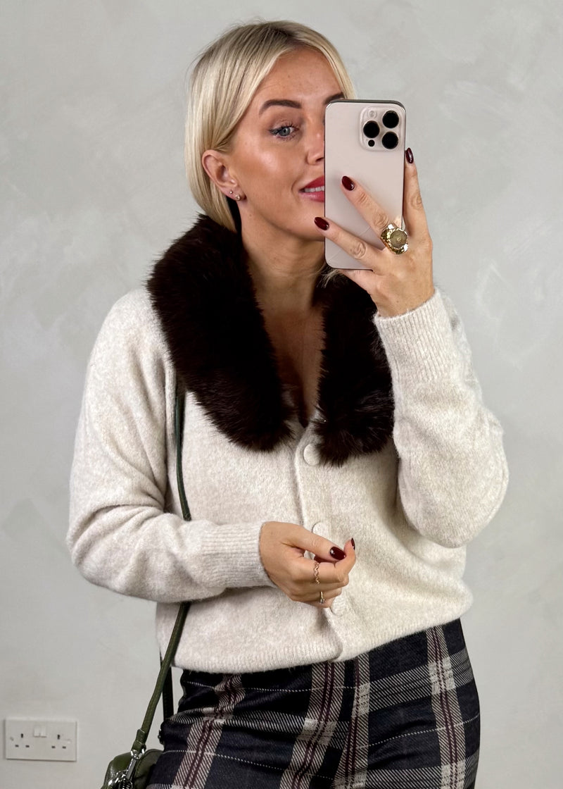 Katya fur collar knit-The Style Attic