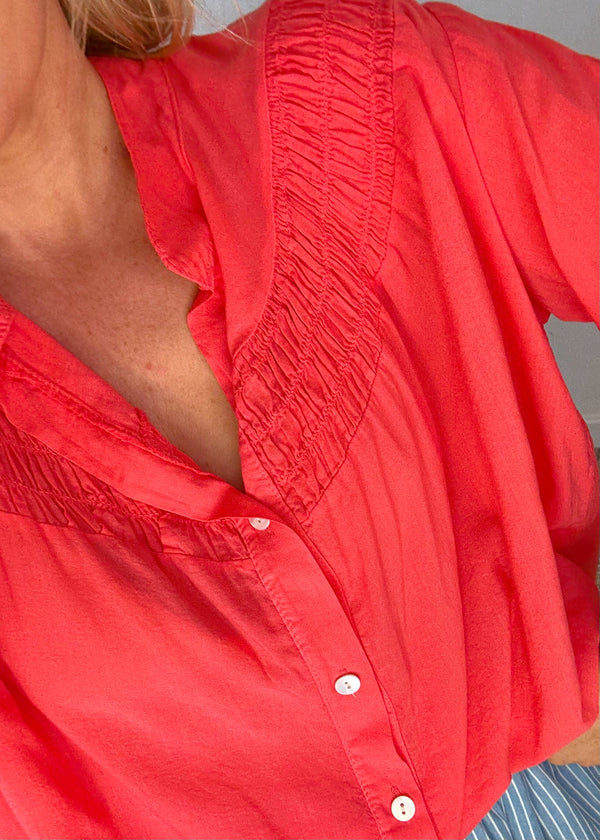 Kellie shirt - coral-The Style Attic