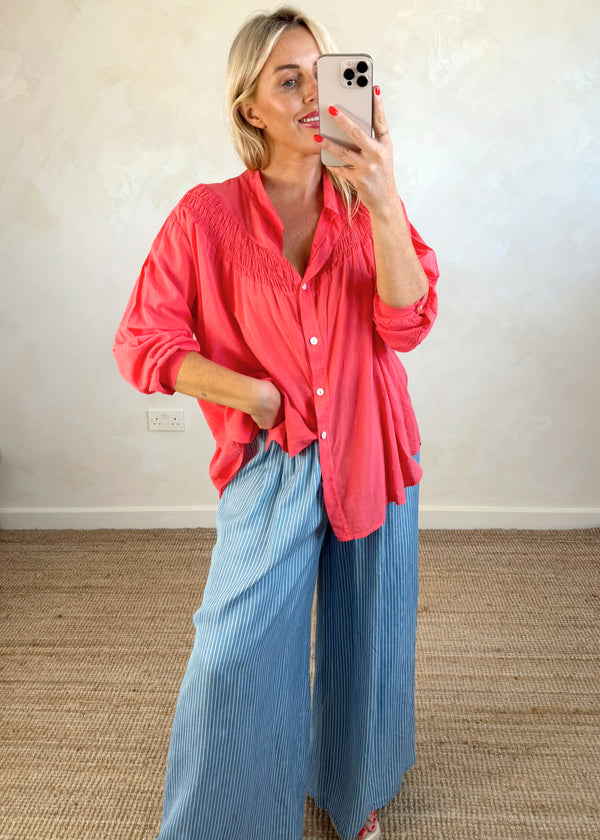 Kellie shirt - coral-The Style Attic