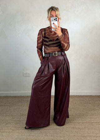 Kelly mesh top - Chocolate-The Style Attic