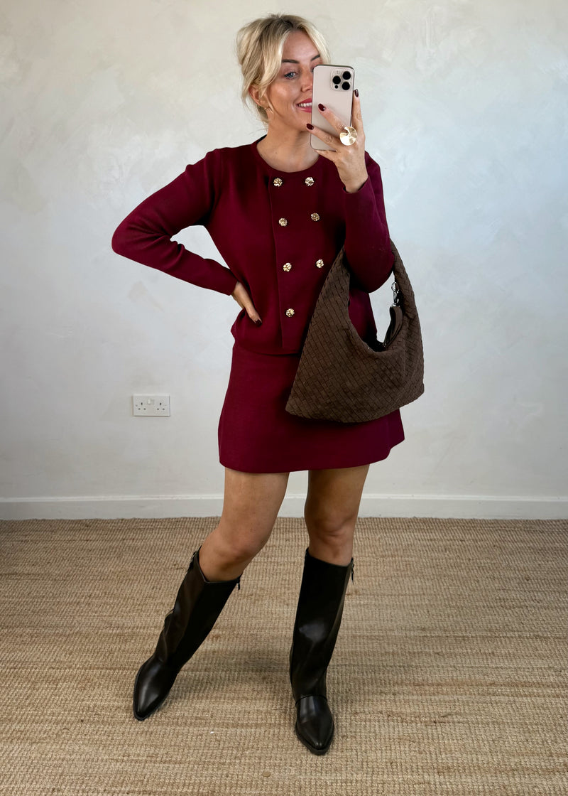 Kennedy knitted co-ord - Merlot-The Style Attic