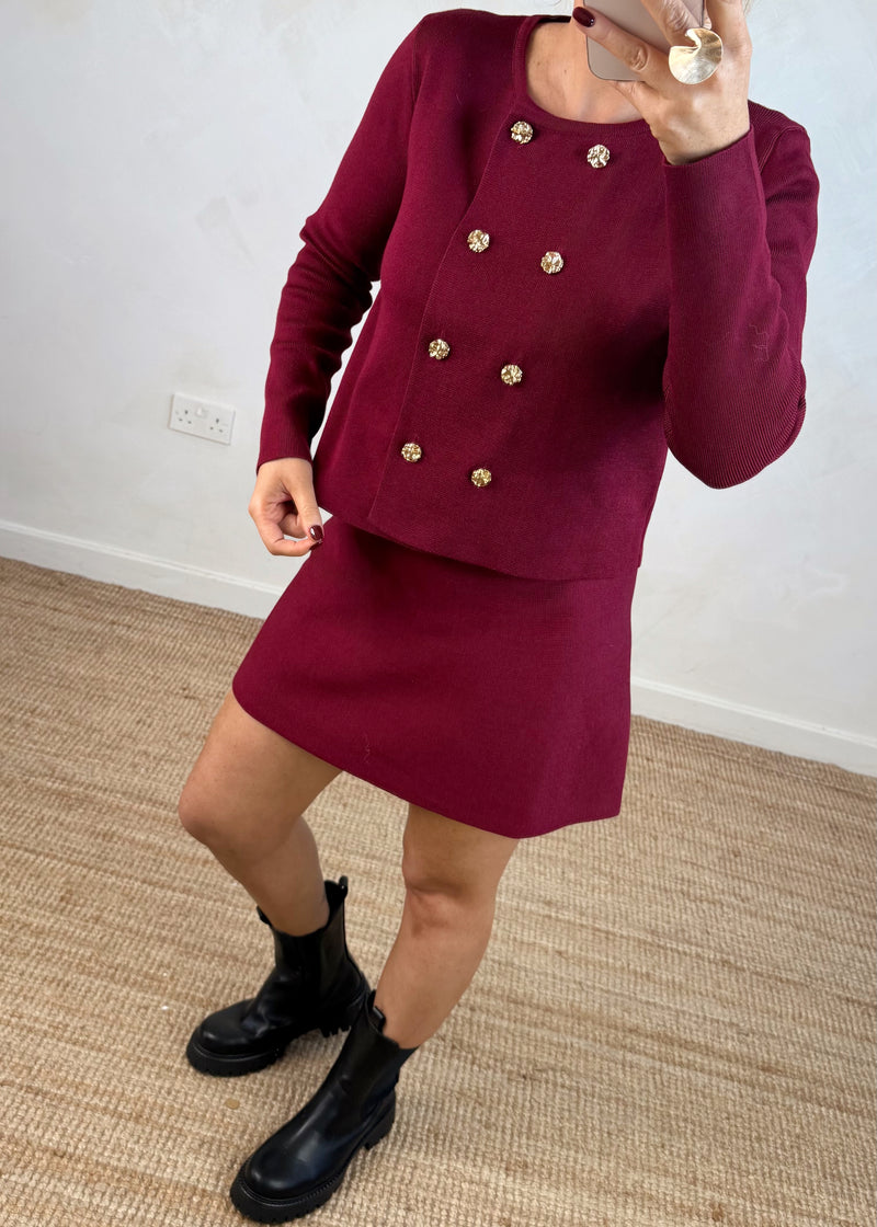 Kennedy knitted co-ord - Merlot-The Style Attic