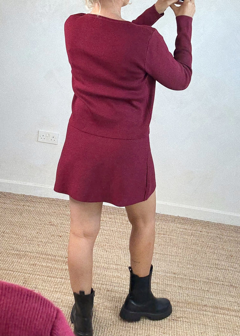 Kennedy knitted co-ord - Merlot-The Style Attic