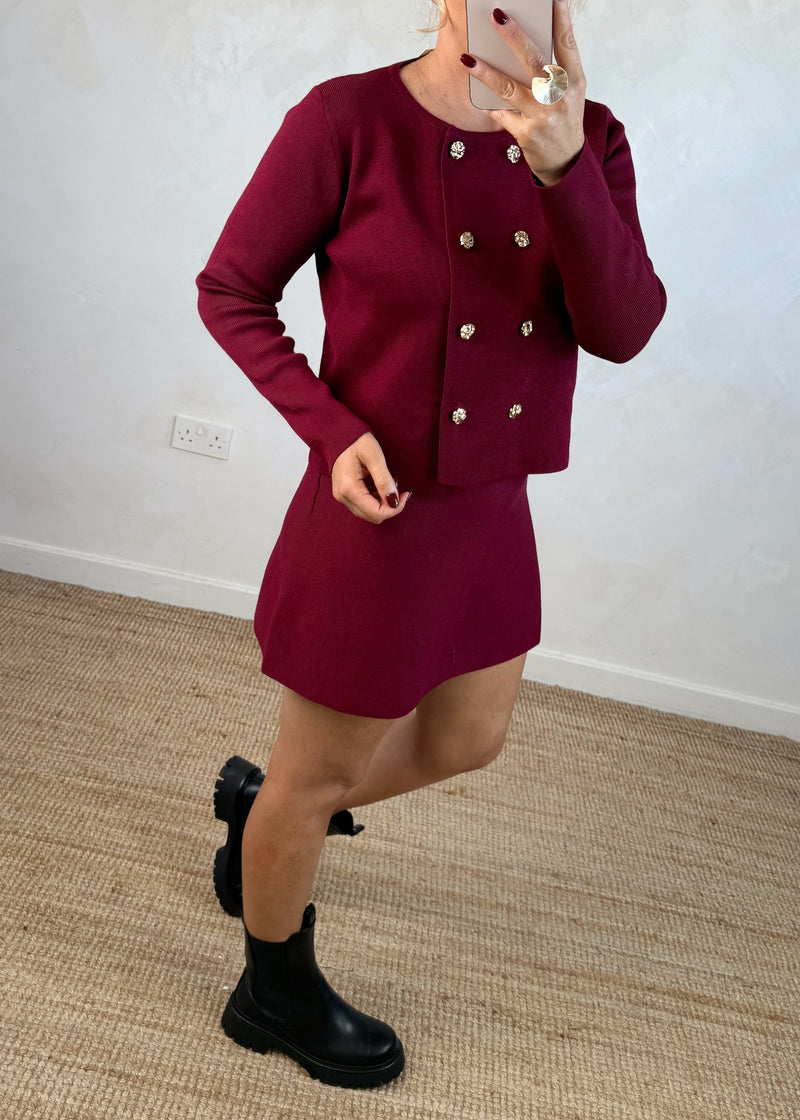 Kennedy knitted co-ord - Merlot-The Style Attic