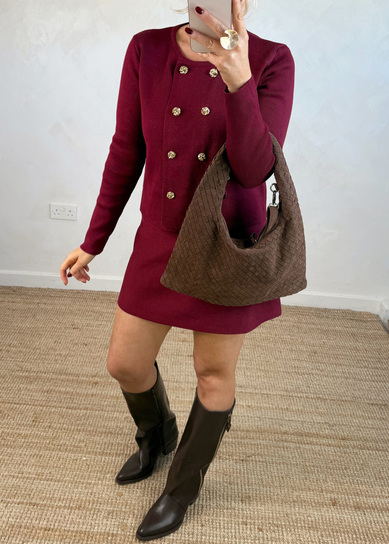 Kennedy knitted co-ord - Merlot-The Style Attic