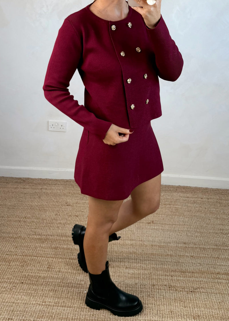 Kennedy knitted co-ord - Merlot-The Style Attic
