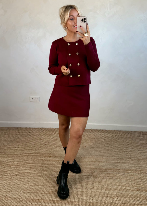 Kennedy knitted co-ord - Merlot-The Style Attic