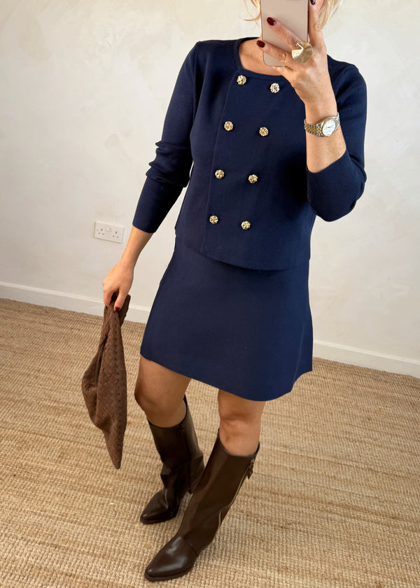 Kennedy knitted co-ord - navy-The Style Attic