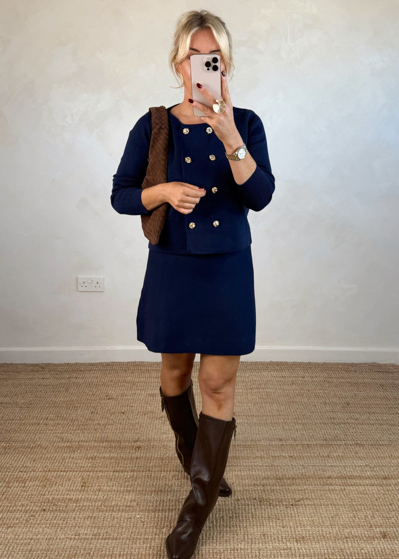 Kennedy knitted co-ord - navy-The Style Attic