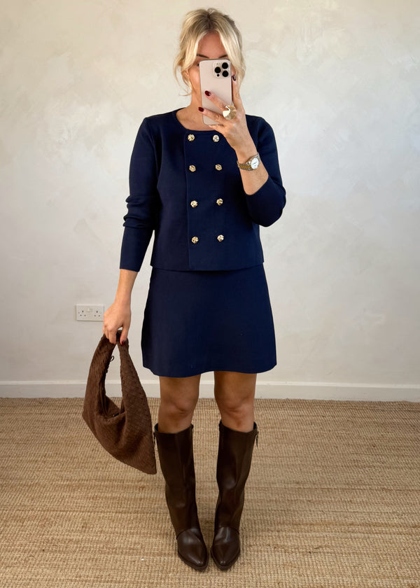 Kennedy knitted co-ord - navy-The Style Attic