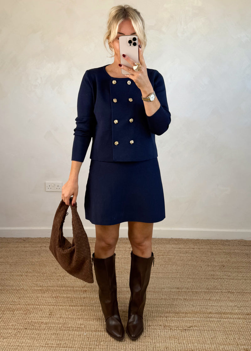 Kennedy knitted co-ord - navy-The Style Attic