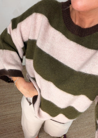 Kennedy striped knit - Blush-The Style Attic