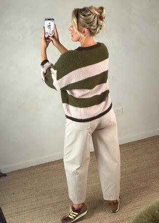Kennedy striped knit - Blush-The Style Attic