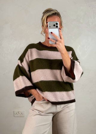 Kennedy striped knit - Blush-The Style Attic