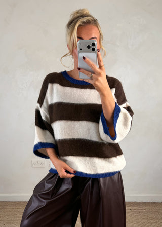 Kennedy striped knit - Chocolate-The Style Attic