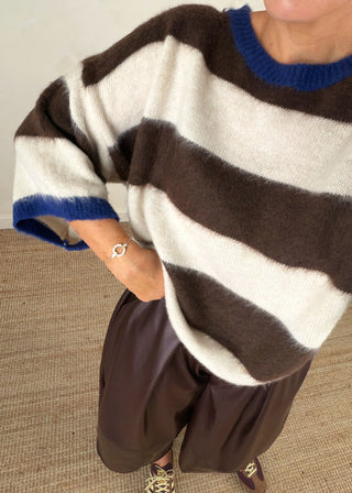 Kennedy striped knit - Chocolate-The Style Attic