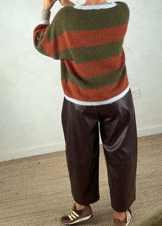 Kennedy striped knit - Khaki-The Style Attic