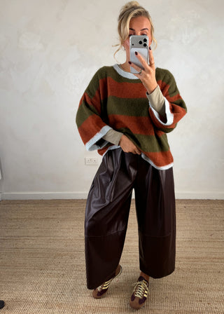Kennedy striped knit - Khaki-The Style Attic