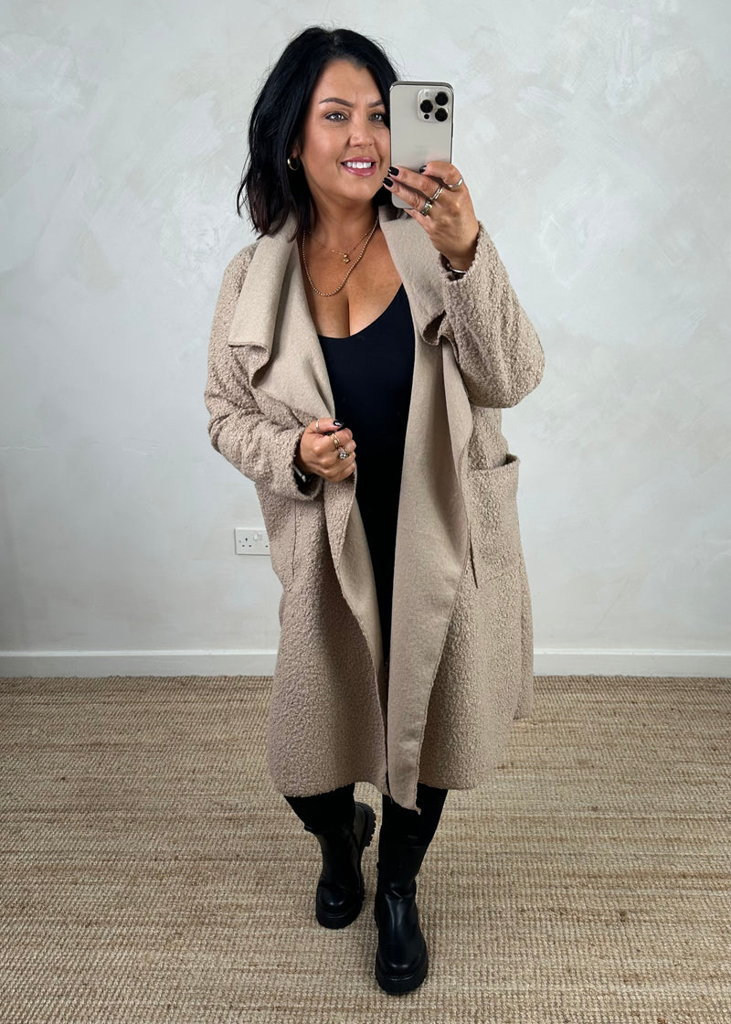 Kim throw on jacket - Beige-The Style Attic
